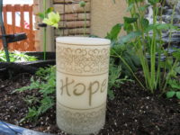 Hope candle w flowers