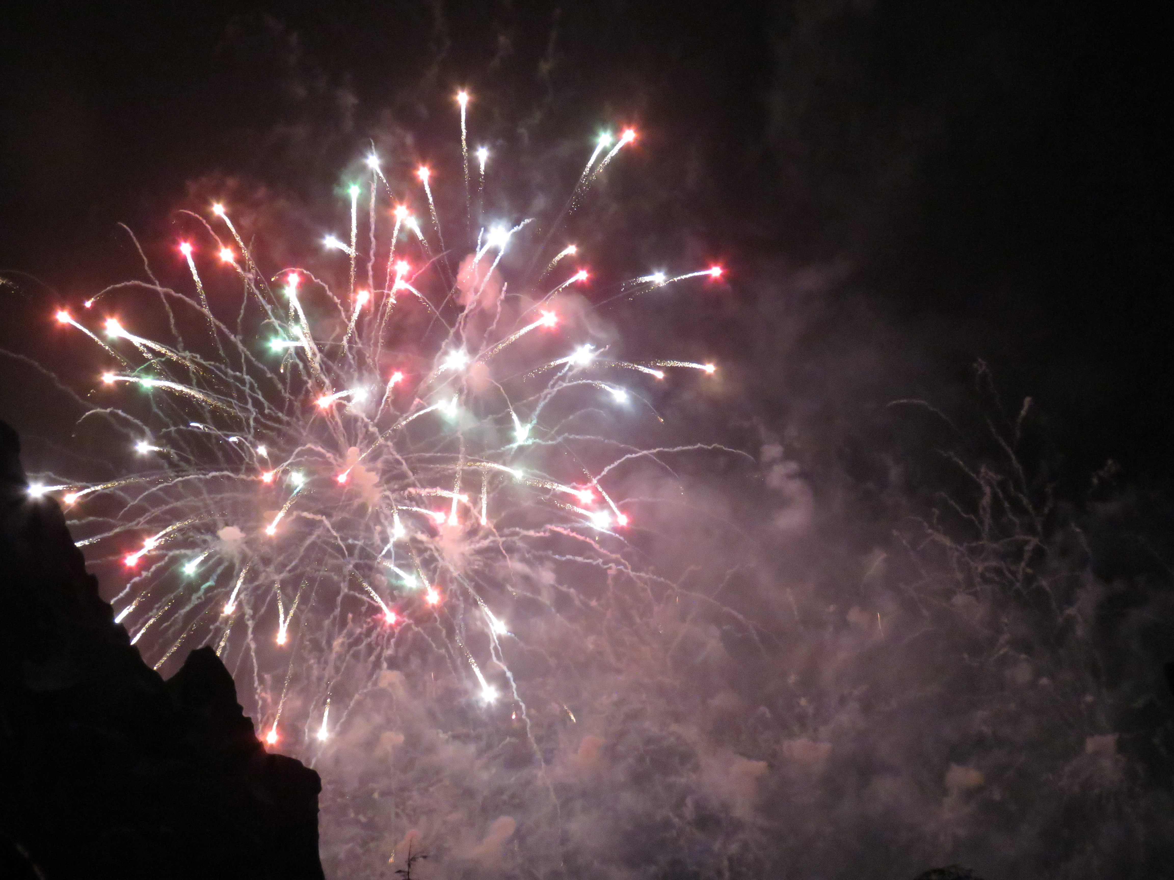 red and white firework