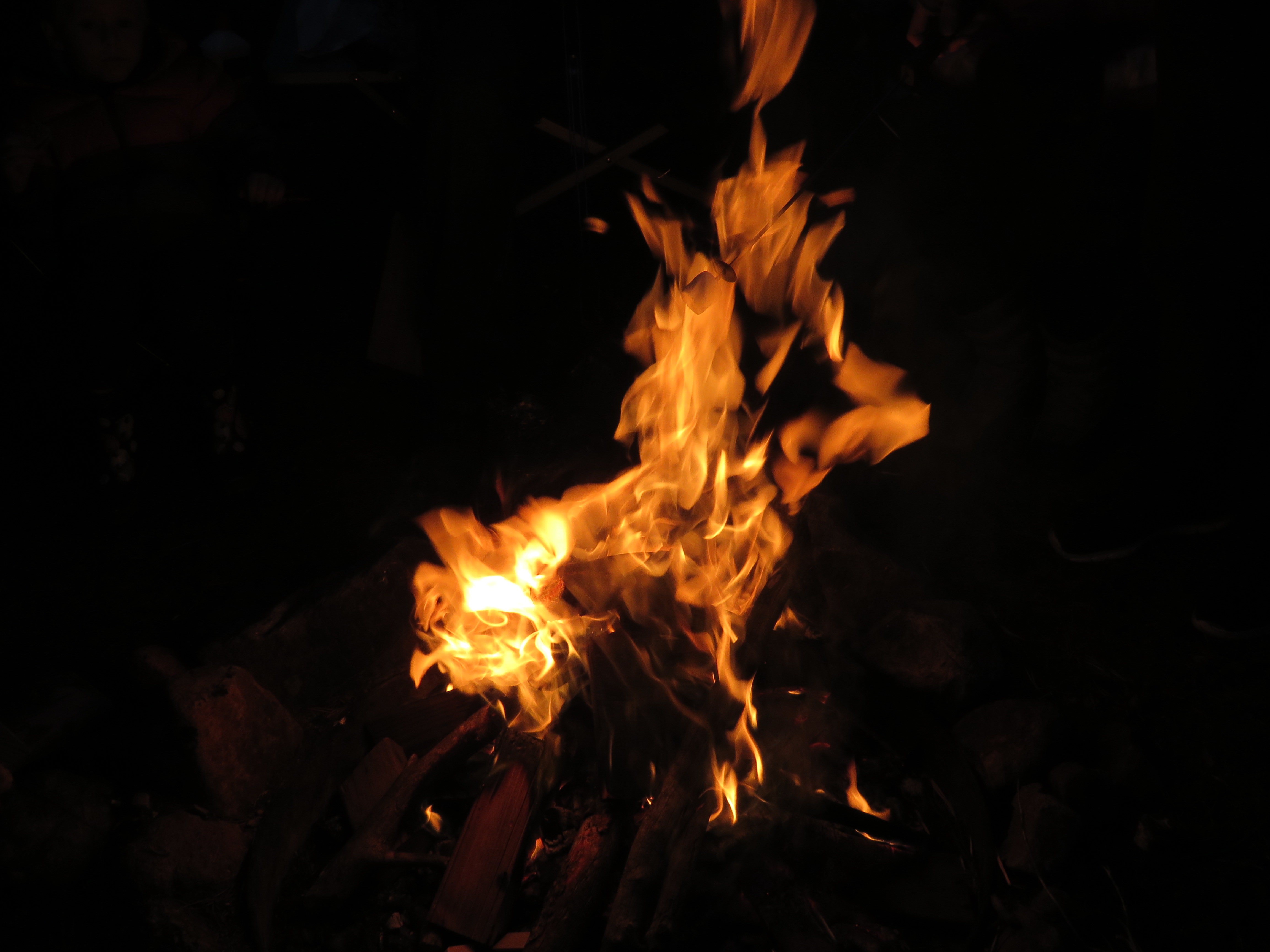 flames in the campfire